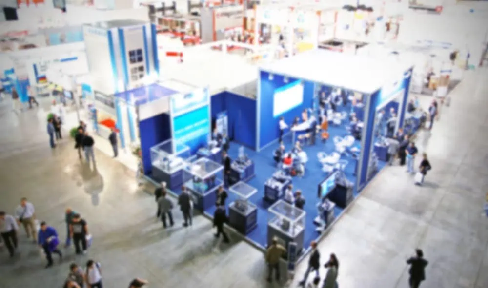 blurred trade show