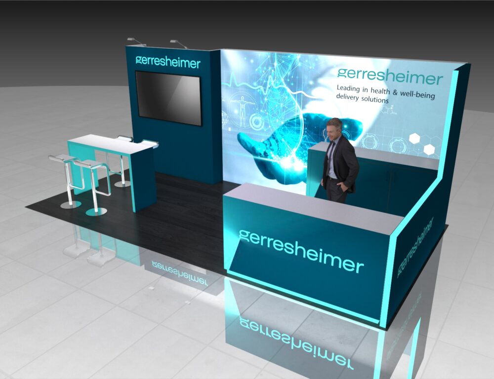 10x20 MedTech Booth Rental – Sleek Healthcare Exhibit for CES or AHR Expo - Image 3