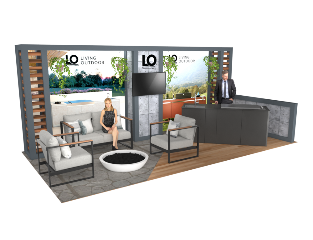 10x20 AHR Expo Booth Rental – Modern Outdoor Living Exhibit - Image 6