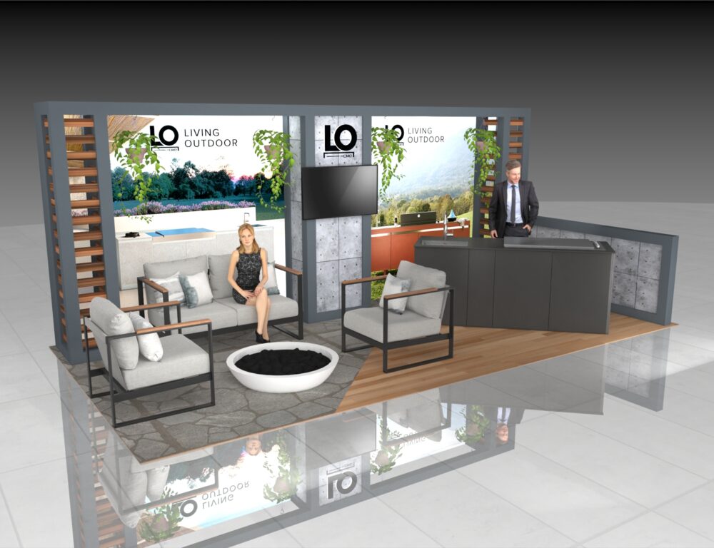 10x20 AHR Expo Booth Rental – Modern Outdoor Living Exhibit - Image 5