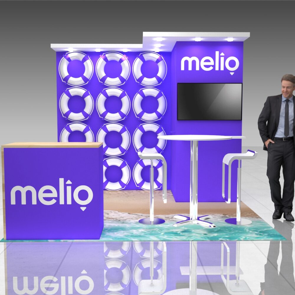 10x10 CES Booth Rental – Sleek Island Exhibit Design