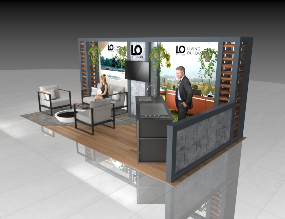 10x20 AHR Expo Booth Rental – Modern Outdoor Living Exhibit - Image 3