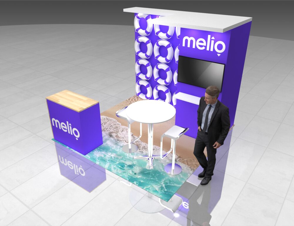 10x10 CES Booth Rental – Sleek Island Exhibit Design - Image 2