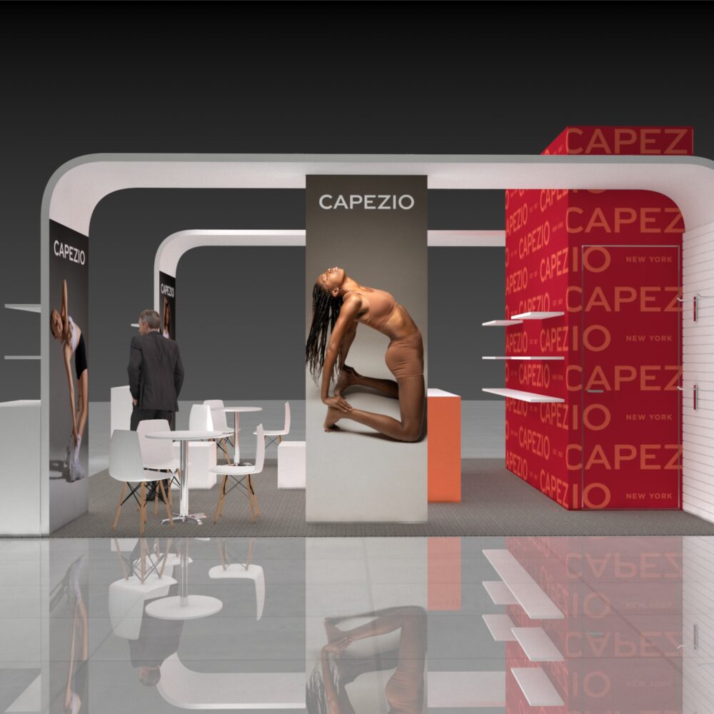 20x20 MAGIC Las Vegas Booth Rental – Fashion Display Exhibit with Retail Elegance