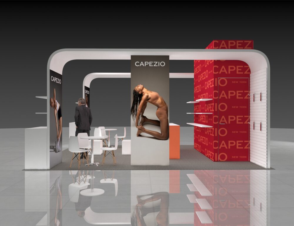20x20 MAGIC Las Vegas Booth Rental – Fashion Display Exhibit with Retail Elegance