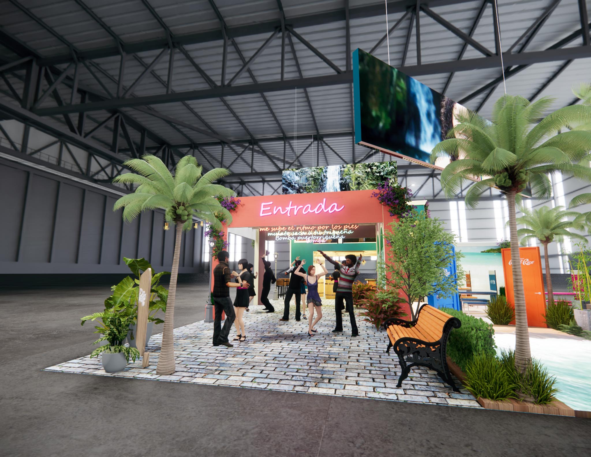 Las Vegas 20x20 island exhibit rental with premium backlit graphics
